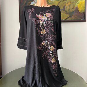 J. Jill NWT Black Embroidered Cotton Dress